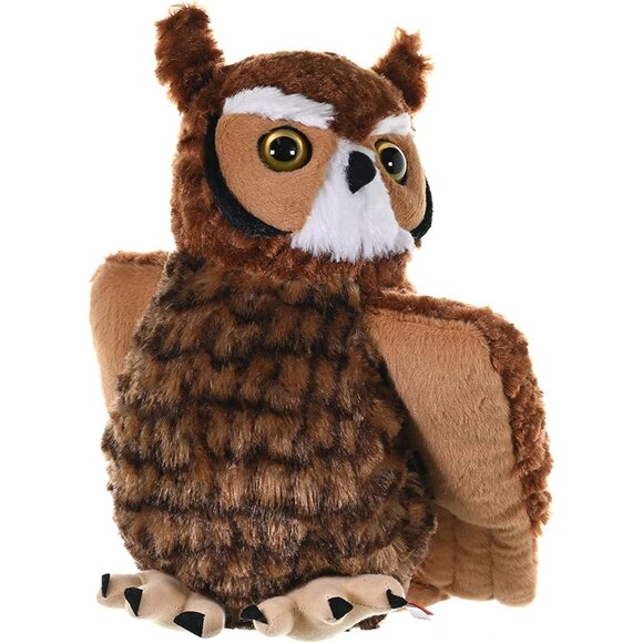 🆕 Kids Brown Great Horned Owl Plush Cuddlekins Stuffed Animal Cuddling Toy Gift - Picture 5 of 9
